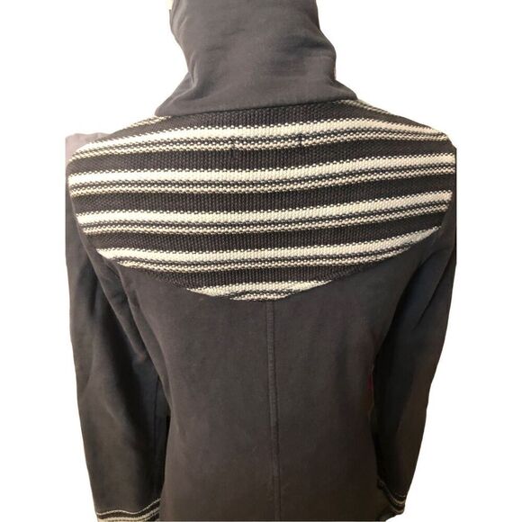 Prana Knit Woven Button Up Pockets Long Jacket Gray XS - Picture 8 of 14